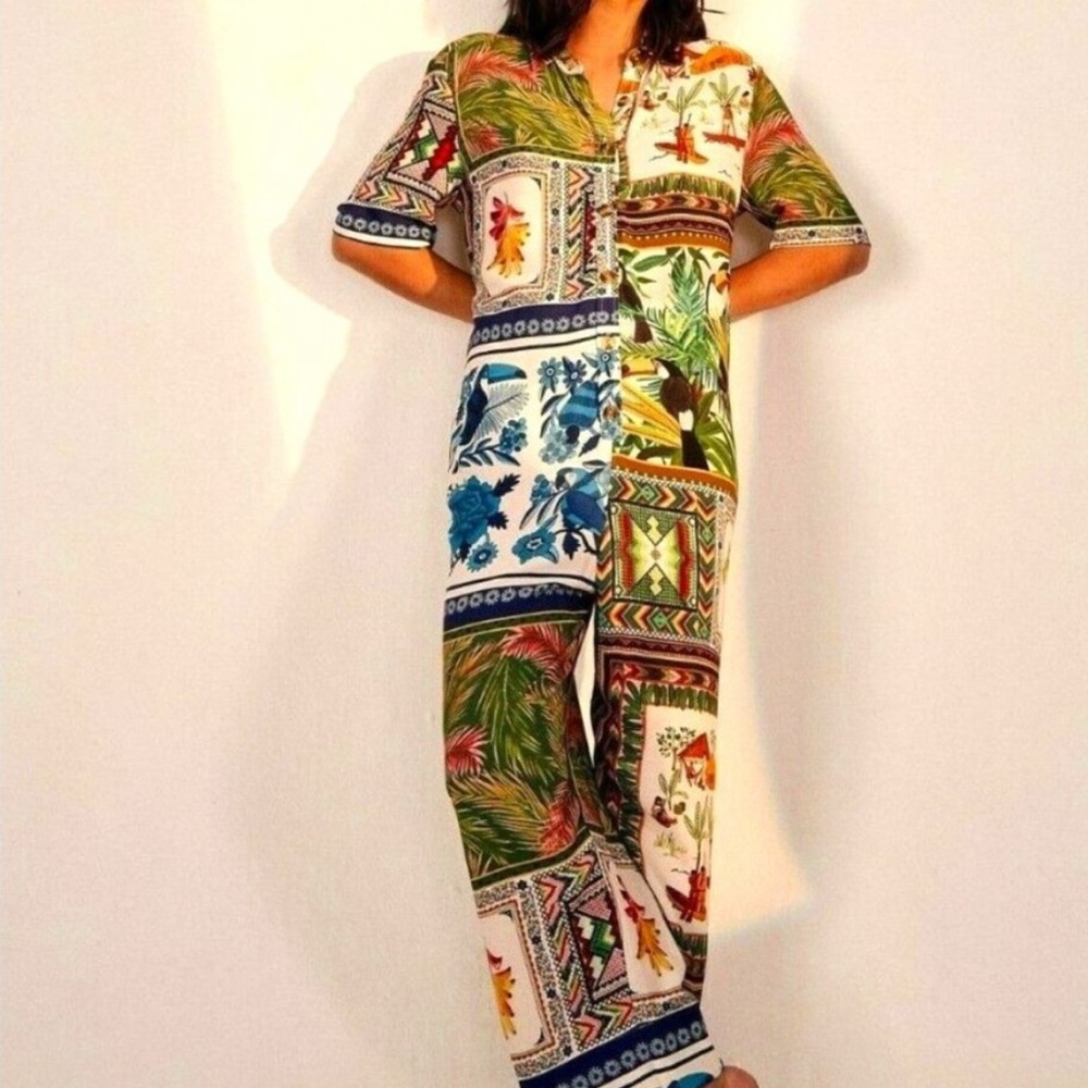 FARM Rio Tropical Patchwork Jumpsuit